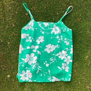 JCrew green satin cami